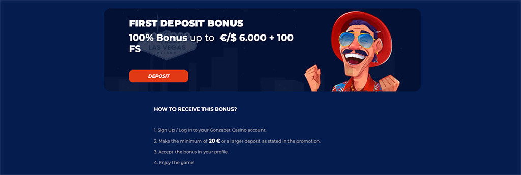 Gonza Bet Casino Eerste Bonus