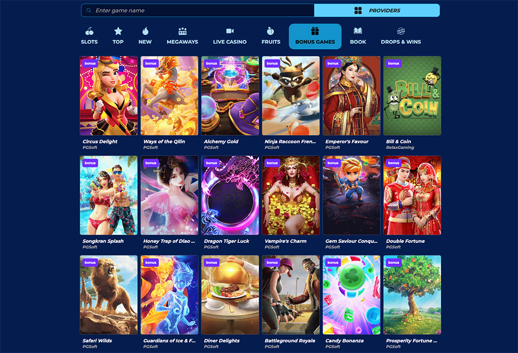 Gonza Bet Casino bonus games