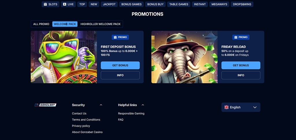 Promotie van het GonzaBet Casino